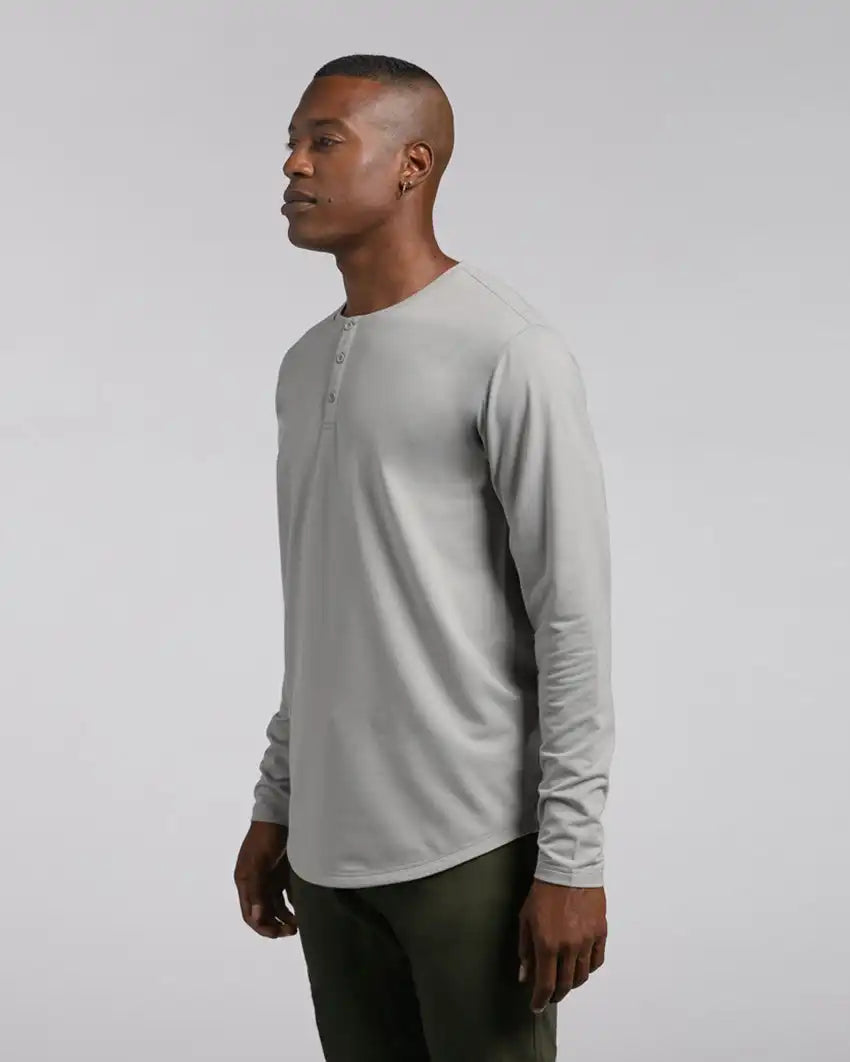 Henley Drop-Cut Long Sleeve: LUX