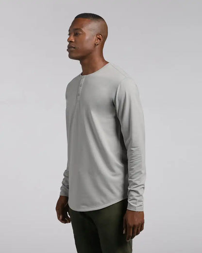 Henley Drop-Cut Long Sleeve: LUX