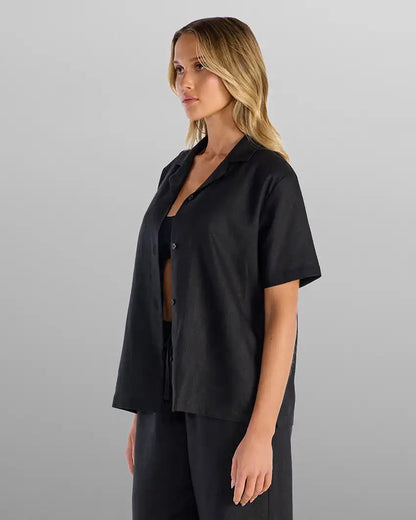 Women's Back to Basics Linen Camp Collar