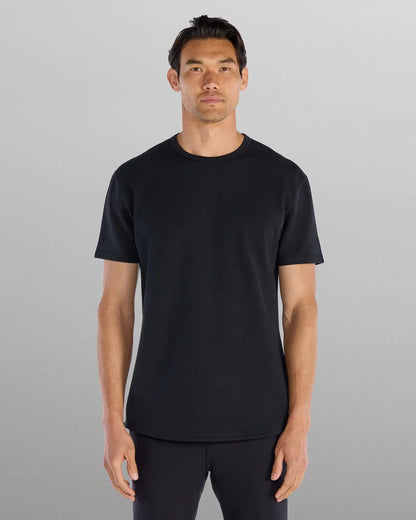 Micro Rib Short Sleeve Drop-Cut