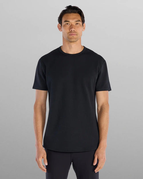 Micro Rib Short Sleeve Drop-Cut