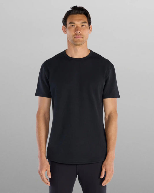 Micro Rib Short Sleeve Drop-Cut