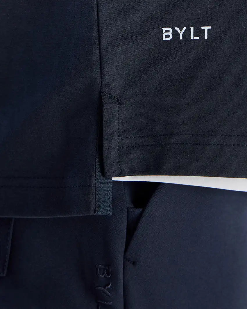 LUX Stand Collar Short Sleeve Button Down
