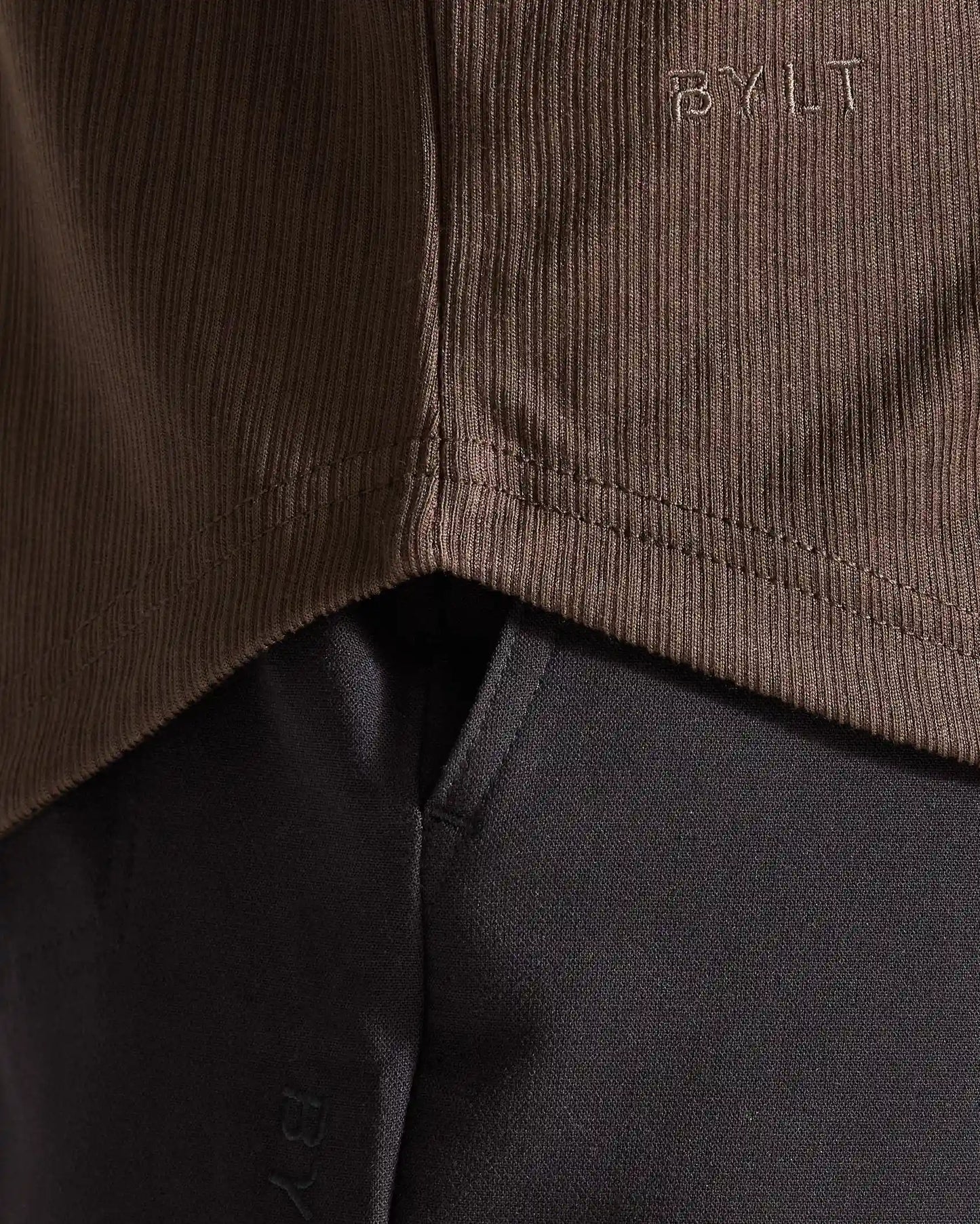 Ribbed Short Sleeve Open V Polo