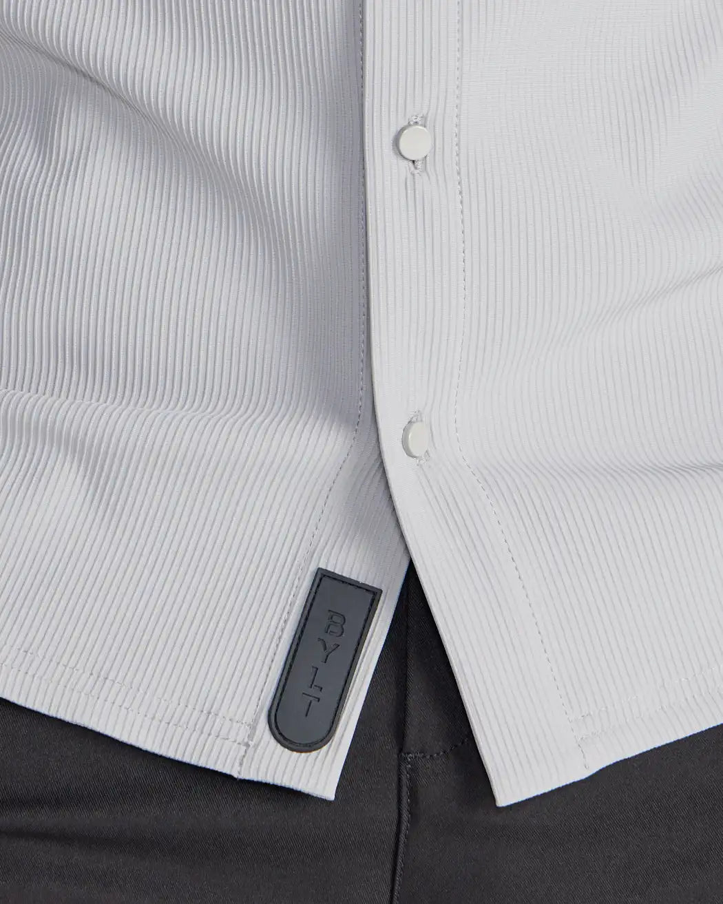 Ribbed+ Short Sleeve Button Down