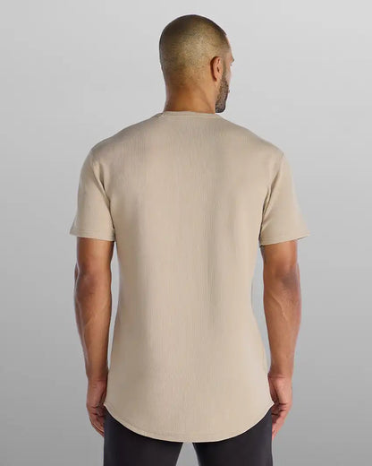 Micro Rib Short Sleeve Drop-Cut