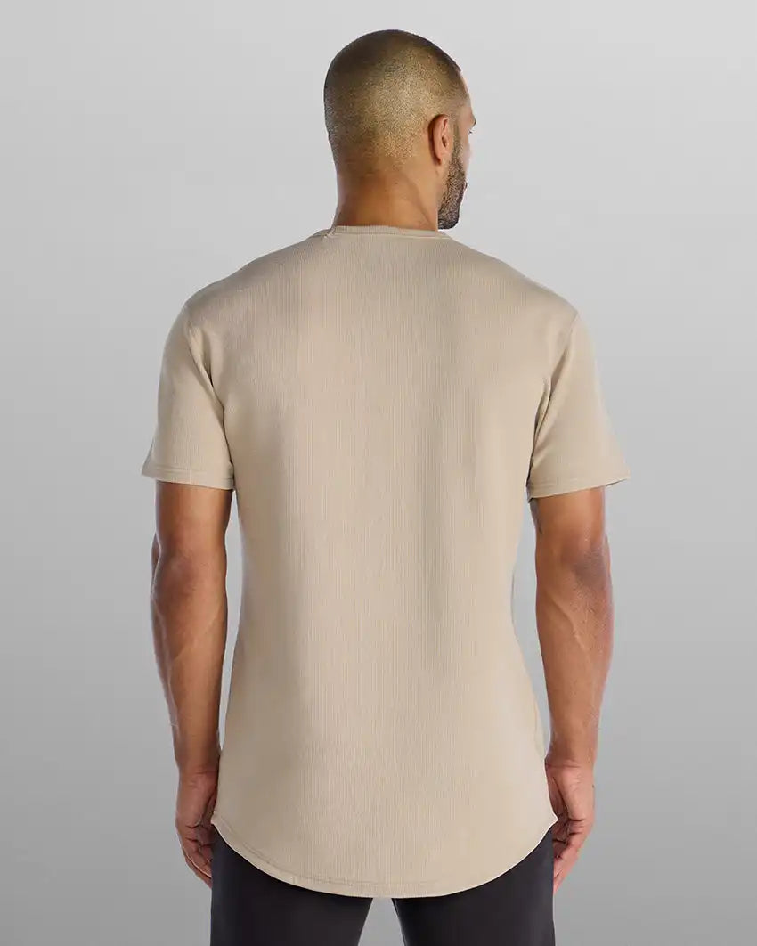 Micro Rib Short Sleeve Drop-Cut