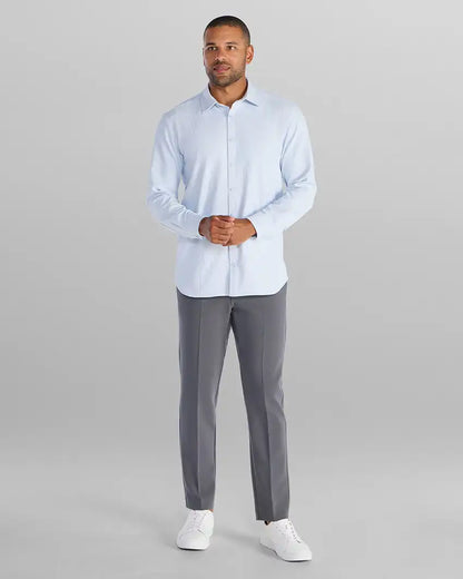 Ribbed+ Long Sleeve Button Down