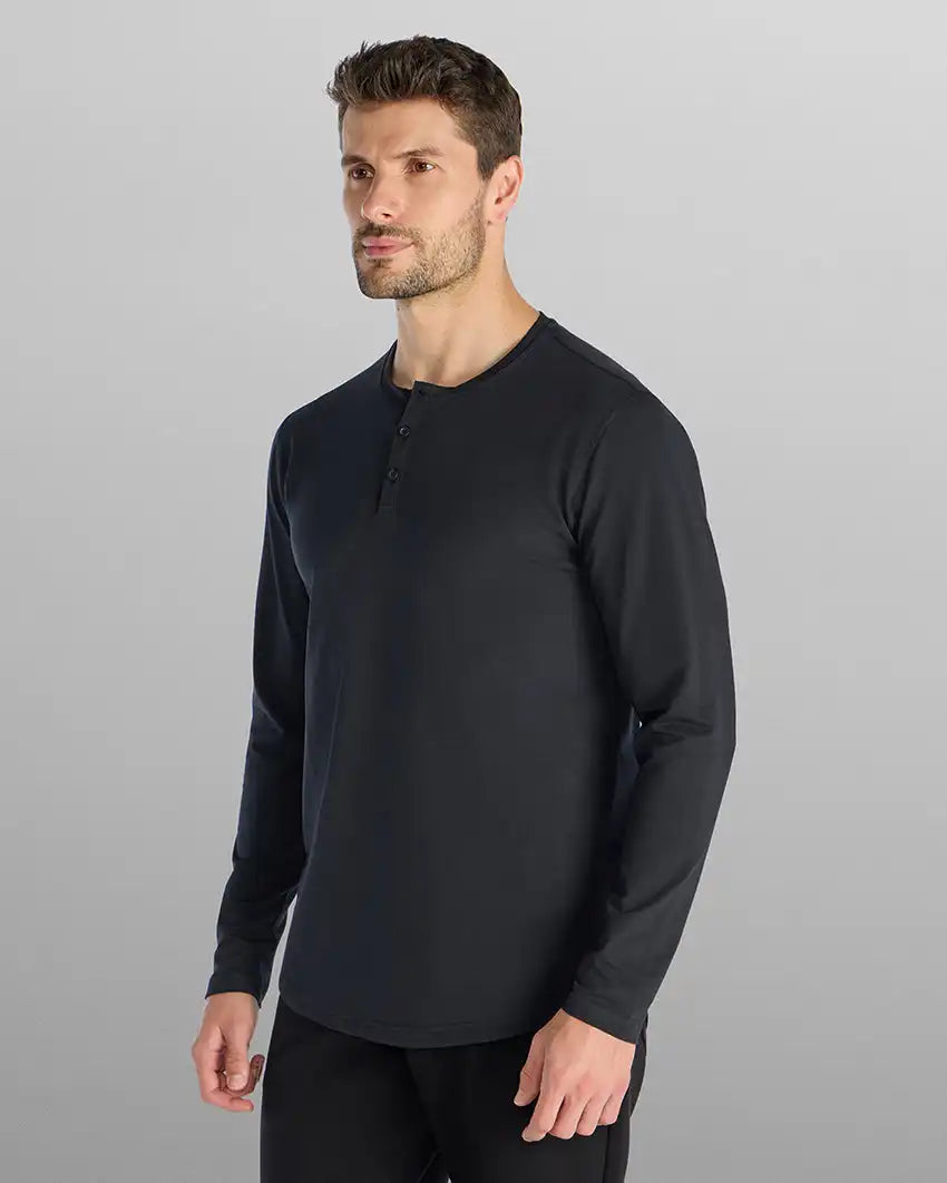Henley Drop-Cut Long Sleeve: LUX