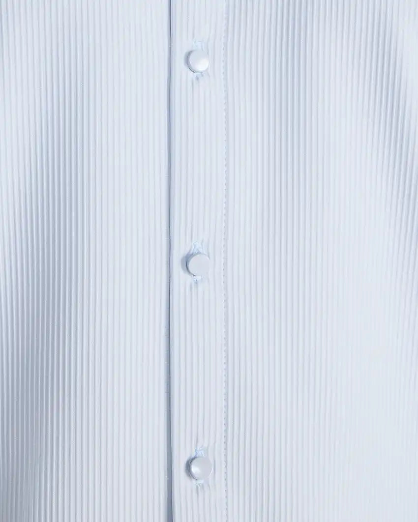 Ribbed+ Long Sleeve Button Down