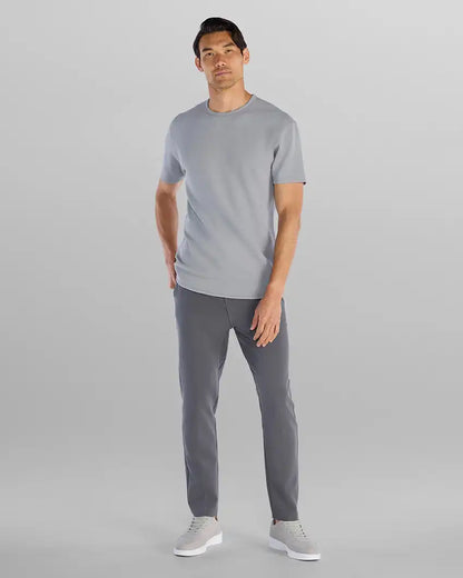 Micro Rib Short Sleeve Drop-Cut