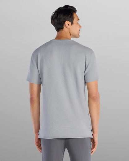Micro Rib Short Sleeve Split-Hem