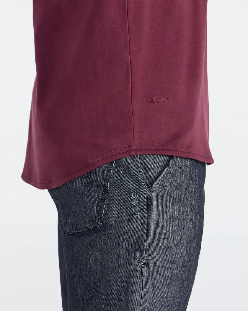 Cotton Long Sleeve Drop-Cut