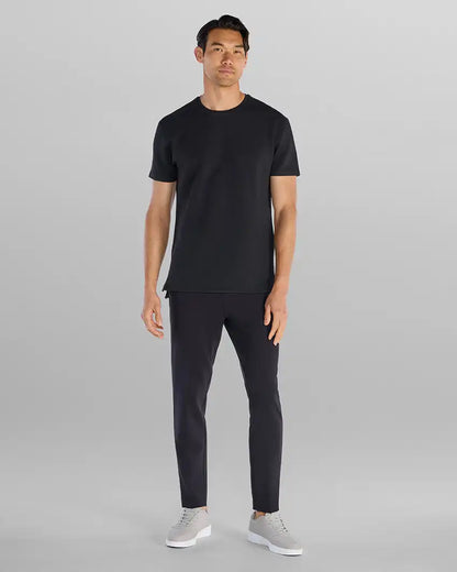 Micro Rib Short Sleeve Split-Hem