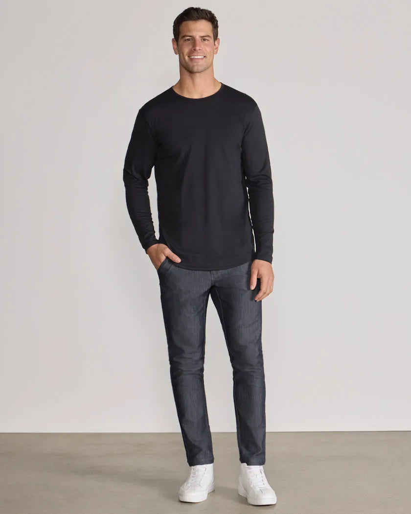 Cotton Long Sleeve Drop-Cut