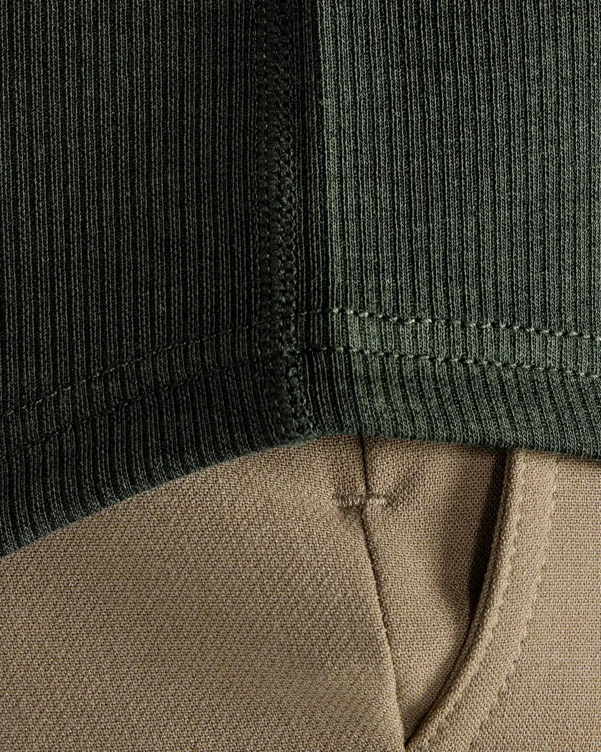 Micro Rib Short Sleeve Drop-Cut