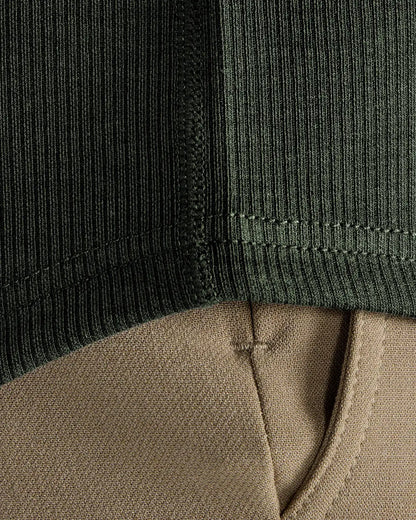 Micro Rib Short Sleeve Drop-Cut