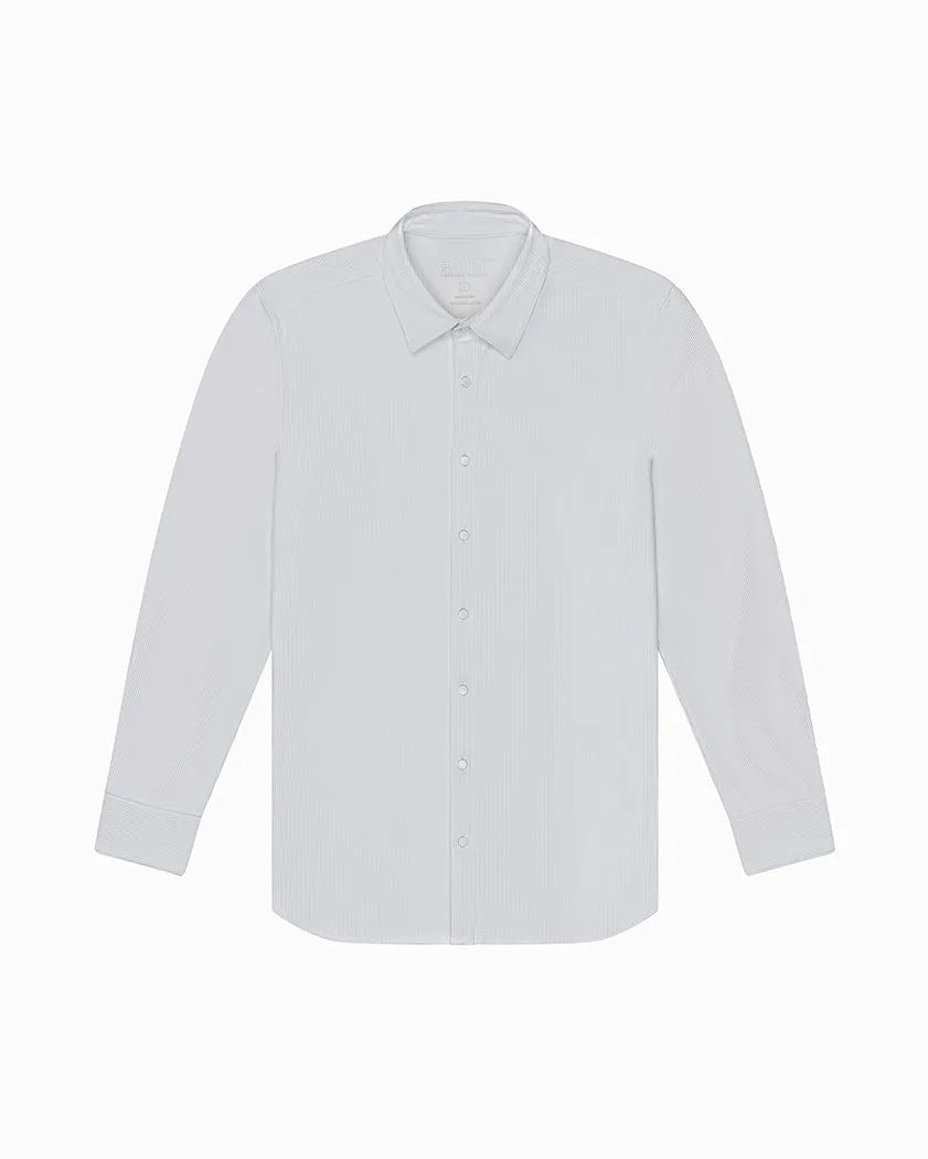 Ribbed+ Long Sleeve Button Down