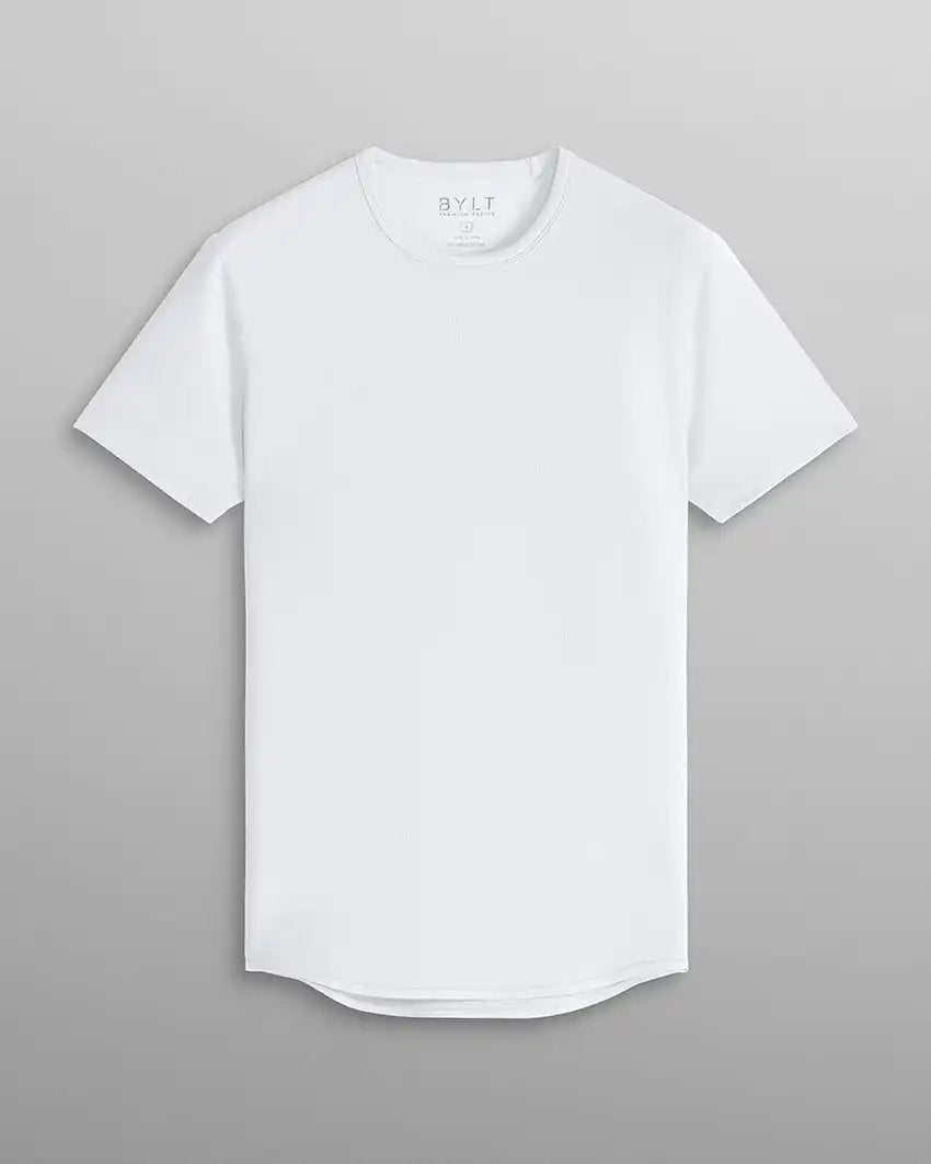 Micro Rib Short Sleeve Drop-Cut