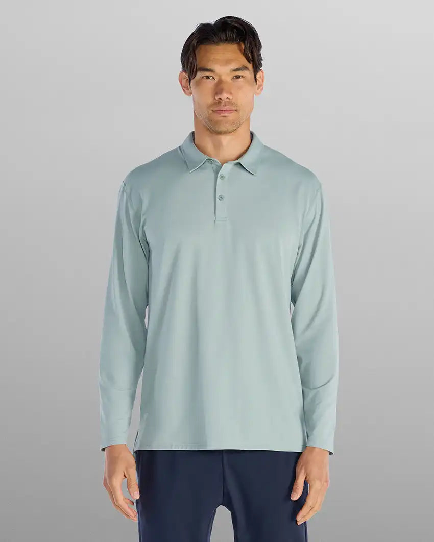 Pulse Long Sleeve Split-Hem Polo