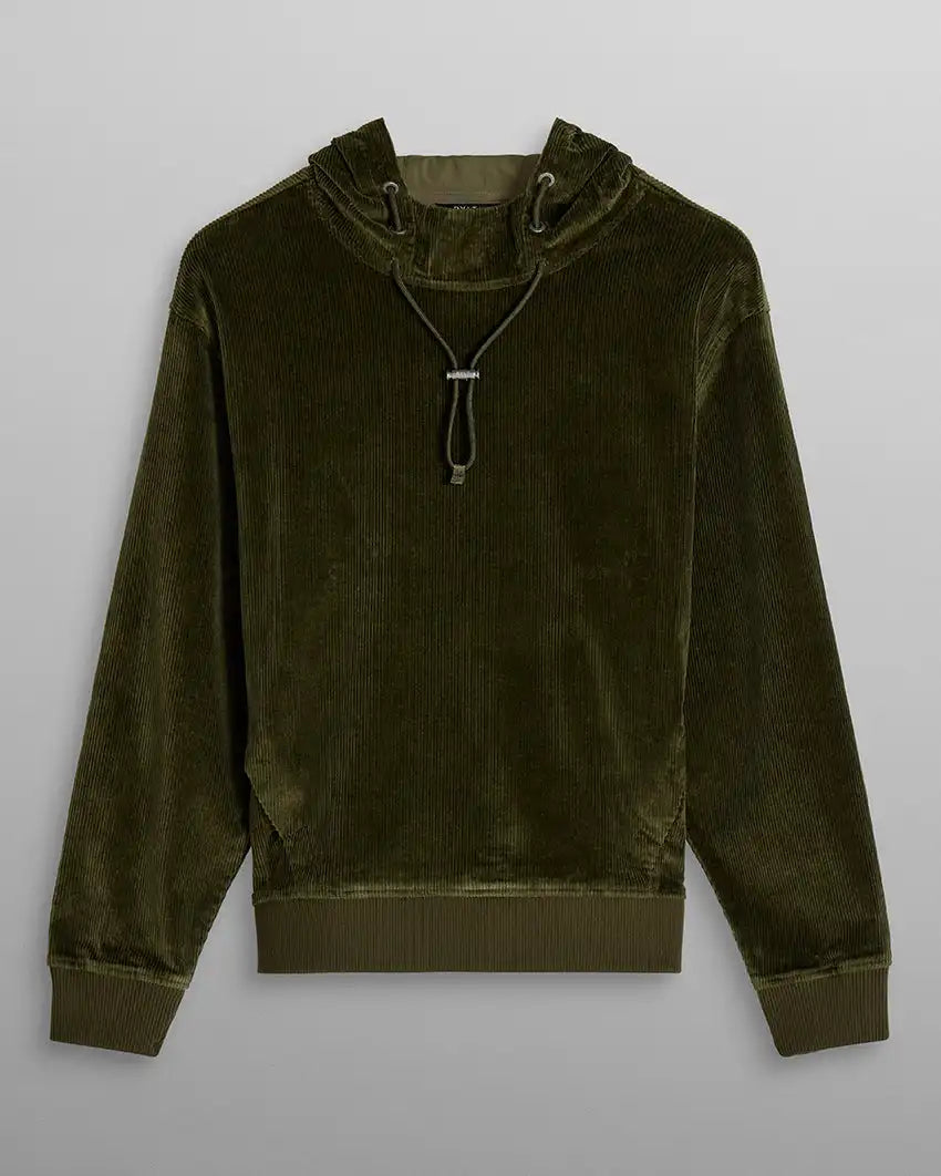 Corduroy Relaxed Mockneck Hoodie