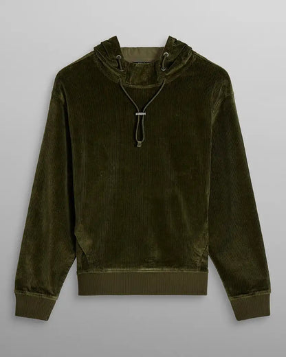 Corduroy Relaxed Mockneck Hoodie