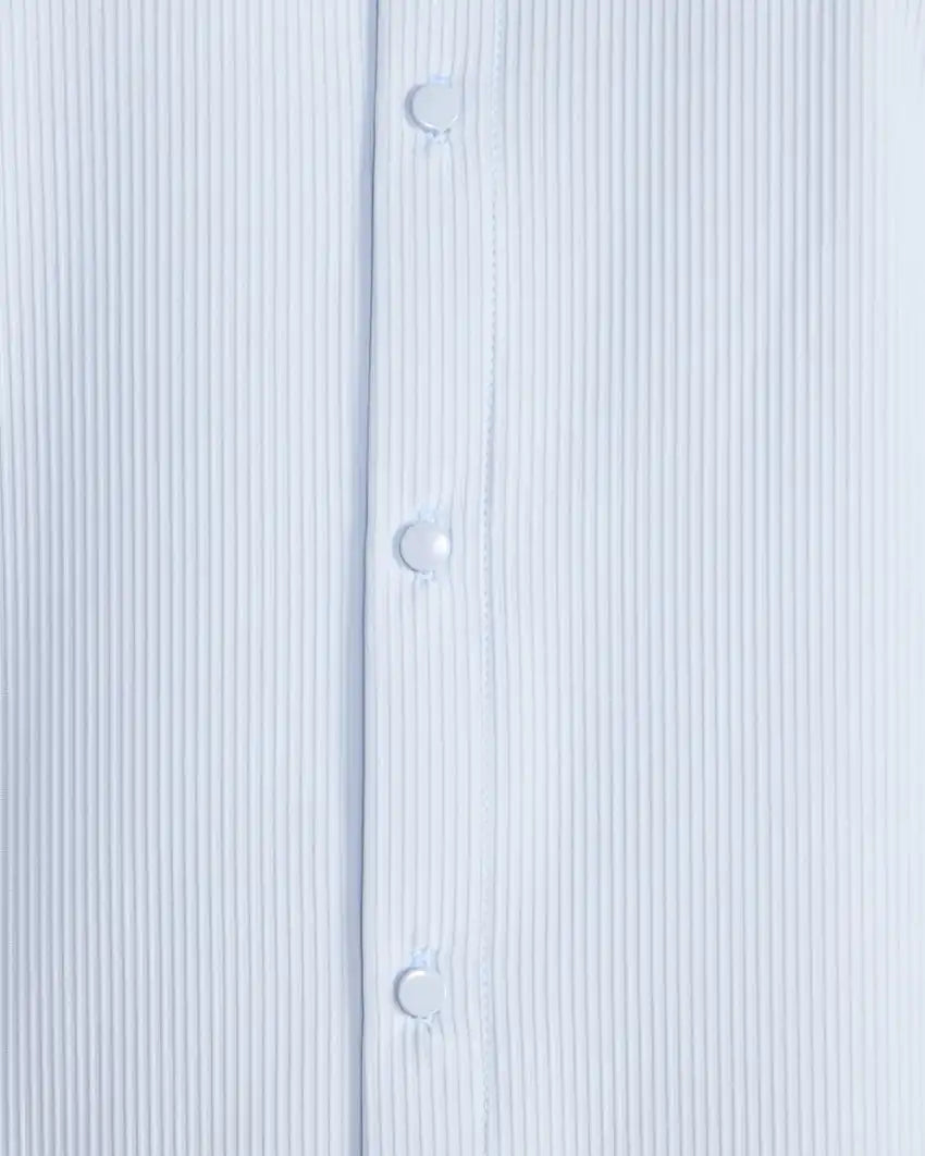 Ribbed+ Short Sleeve Button Down