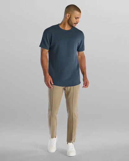 Micro Rib Short Sleeve Drop-Cut