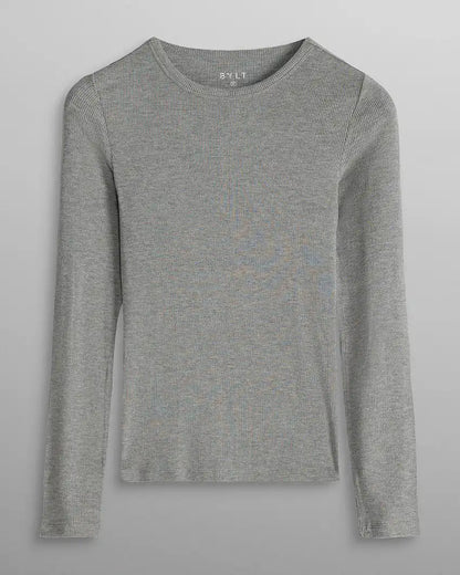 Modal Micro Rib Fitted Long Sleeve