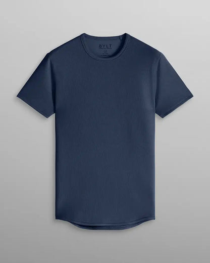 Micro Rib Short Sleeve Drop-Cut