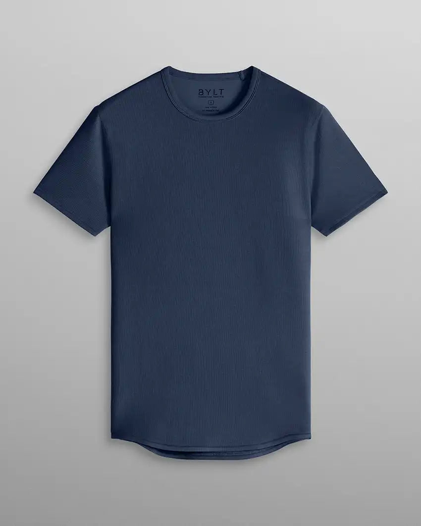 Micro Rib Short Sleeve Drop-Cut