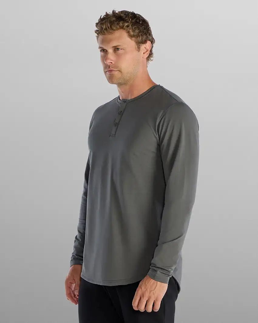 Henley Drop-Cut Long Sleeve: LUX
