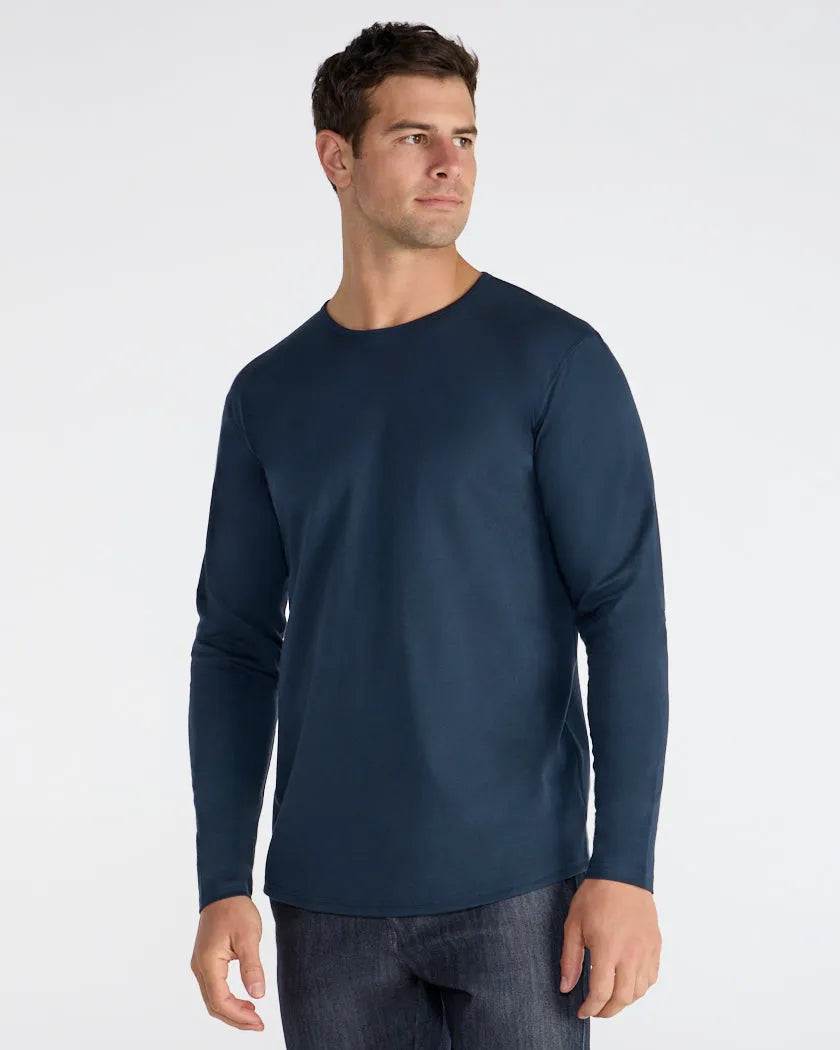 Cotton Long Sleeve Drop-Cut