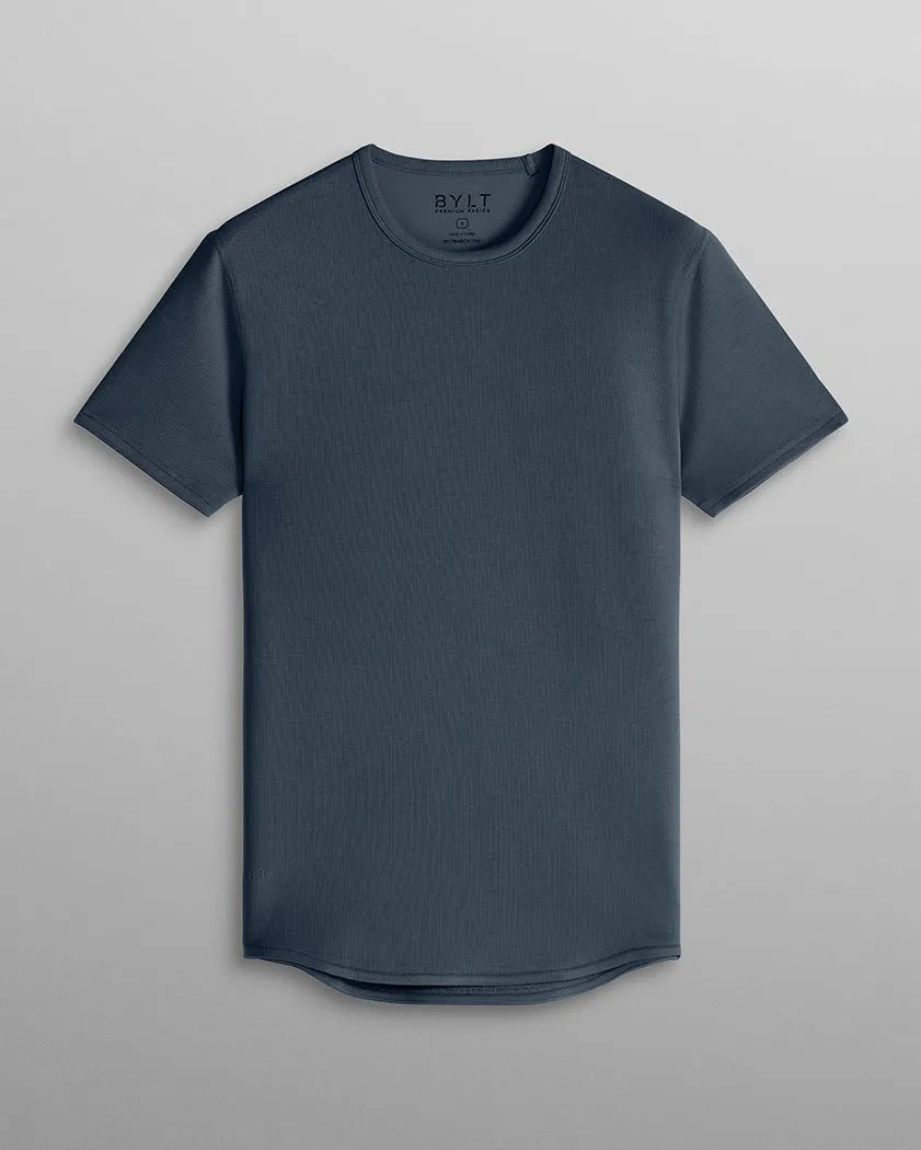 Micro Rib Short Sleeve Drop-Cut