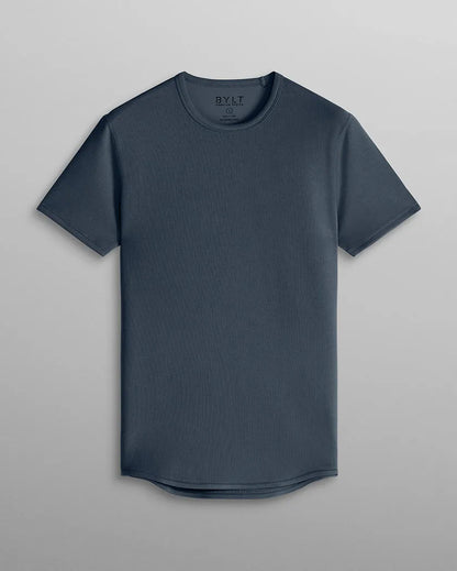Micro Rib Short Sleeve Drop-Cut