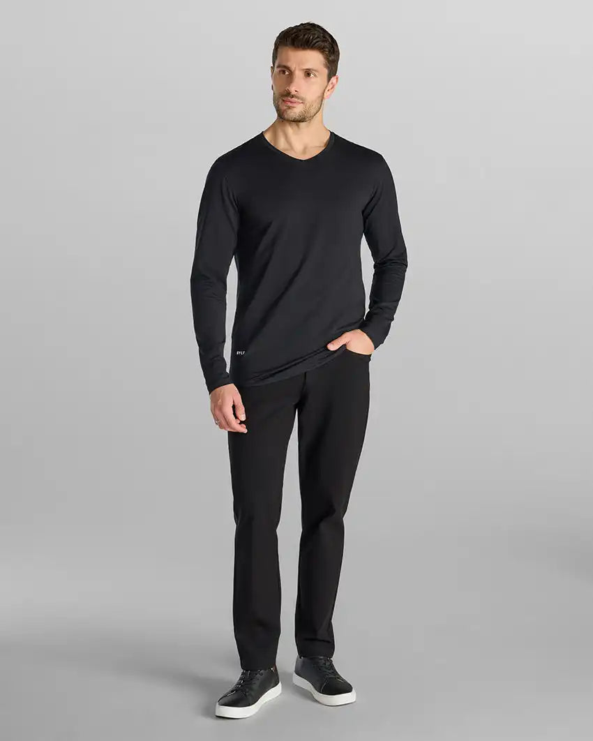 V-Neck Long Sleeve Drop-Cut: LUX