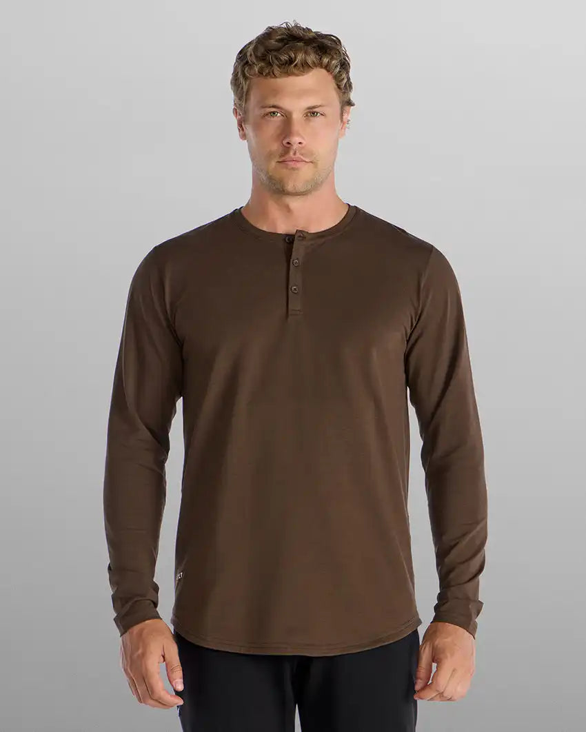 Henley Drop-Cut Long Sleeve: LUX