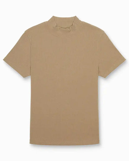 Rib Mockneck Short Sleeve