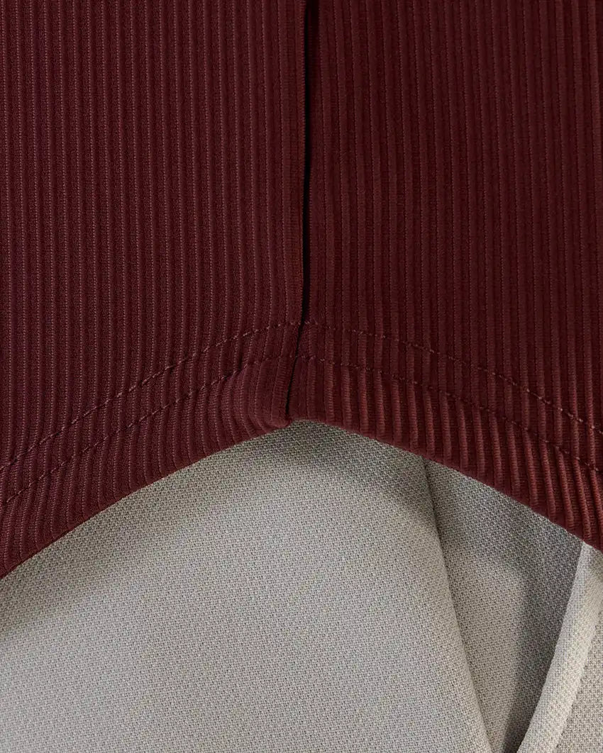 Ribbed+ Long Sleeve Button Down
