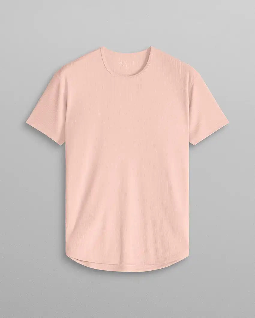 Ribbed Short Sleeve Drop-Cut