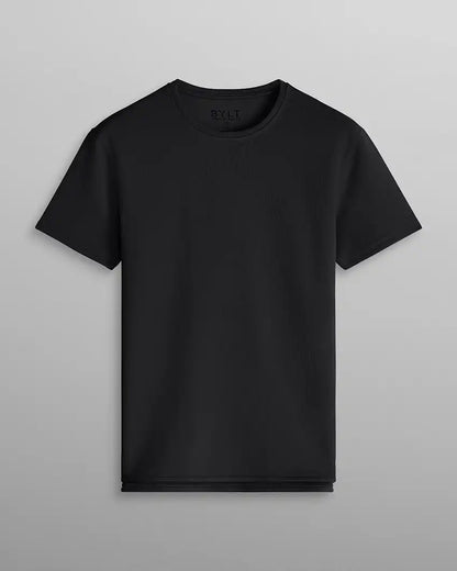 Micro Rib Short Sleeve Split-Hem
