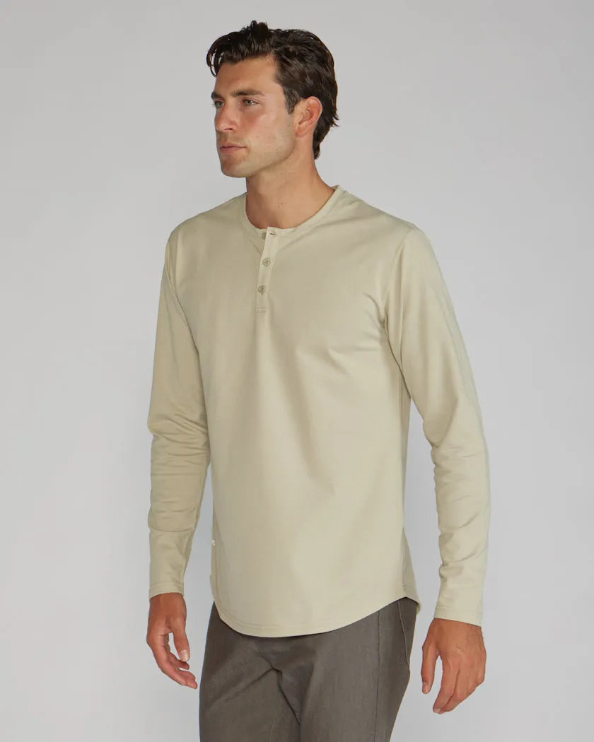 Henley Drop-Cut Long Sleeve: LUX