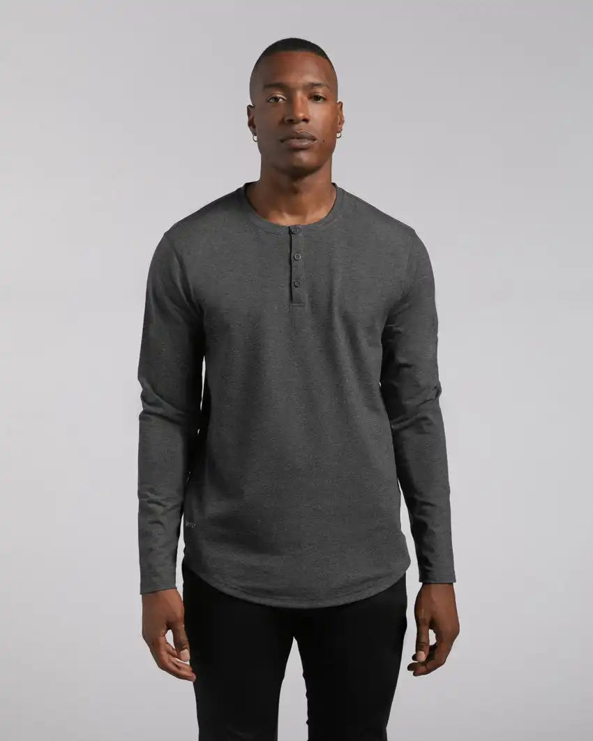 Henley Drop-Cut Long Sleeve: LUX