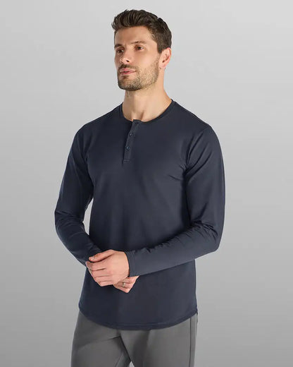 Henley Drop-Cut Long Sleeve: LUX