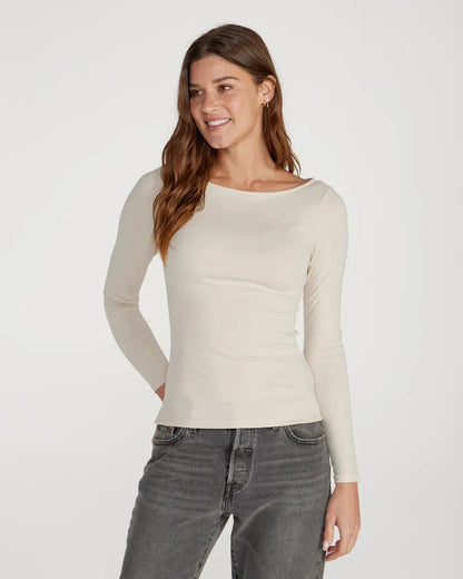 Drift Fitted Boat Neck Long Sleeve