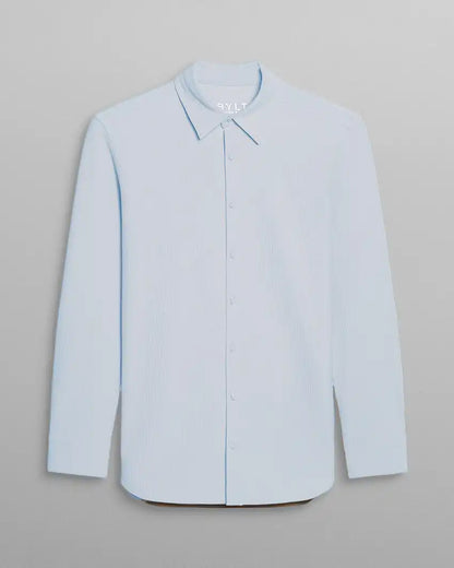 Ribbed+ Long Sleeve Button Down