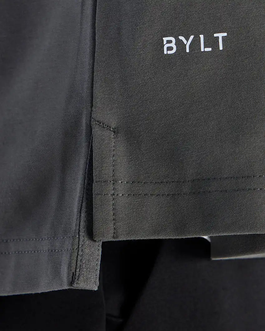 LUX Stand Collar Short Sleeve Button Down