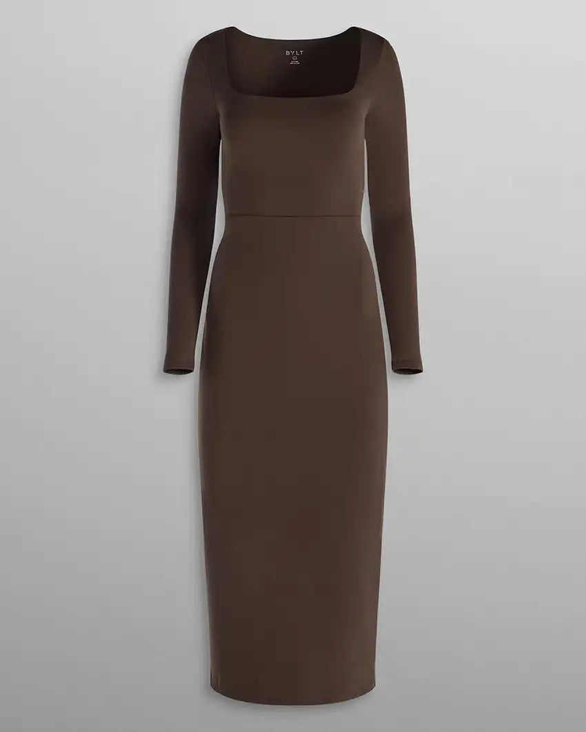 Balm Square Neck Long Sleeve Maxi Dress