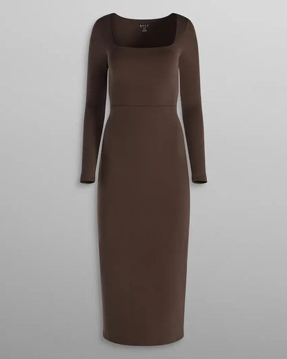 Balm Square Neck Long Sleeve Maxi Dress