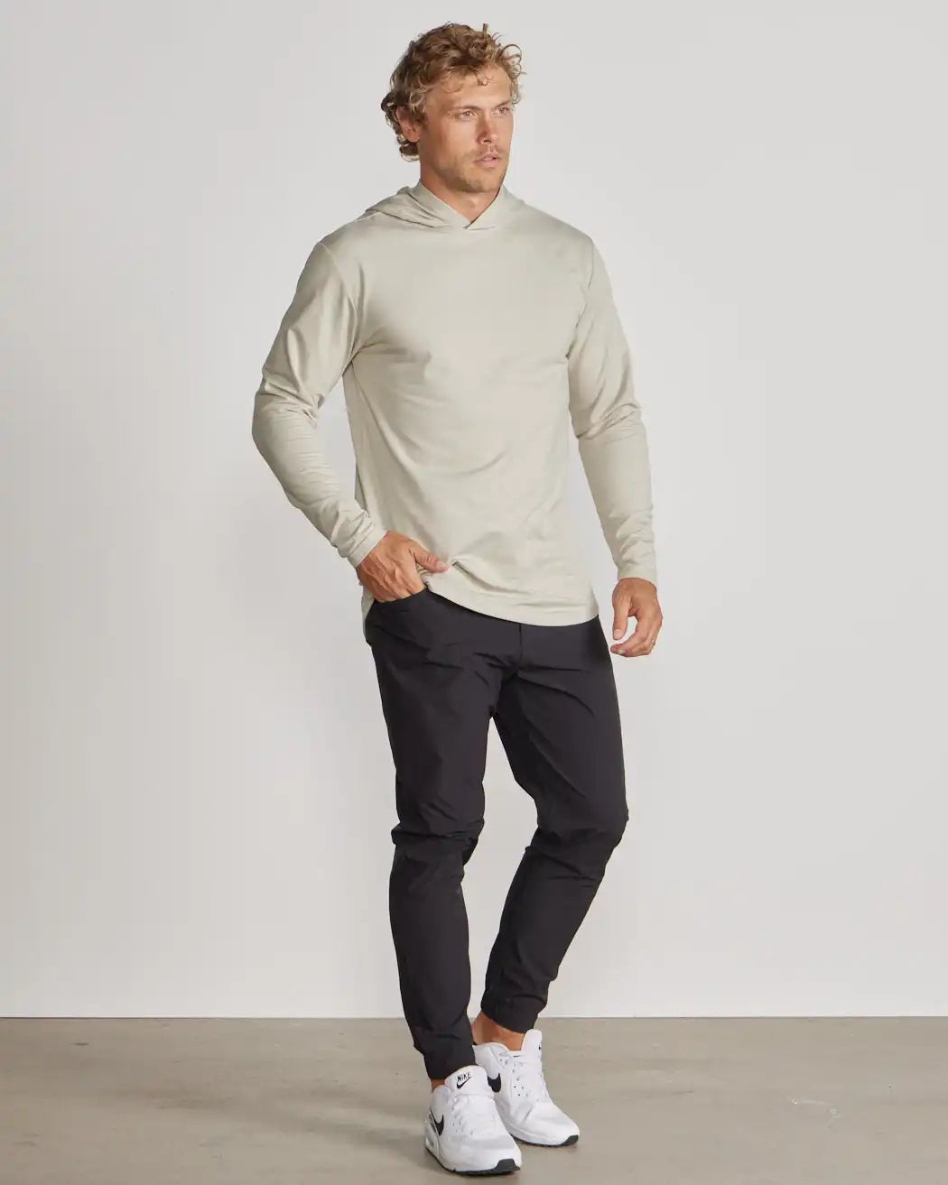 Hooded Drop-Cut Long Sleeve